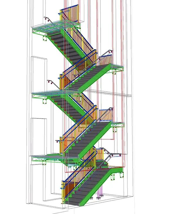 Calcul de structure metallique descalier a3c ingenierie Escaliers 5 1